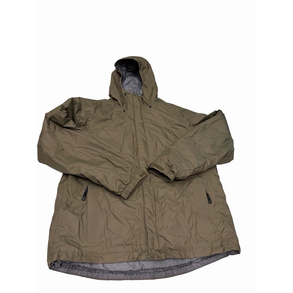 L.L.Bean Gore Tex Primaloft Mens Hooded Green Jacket Size L Tall